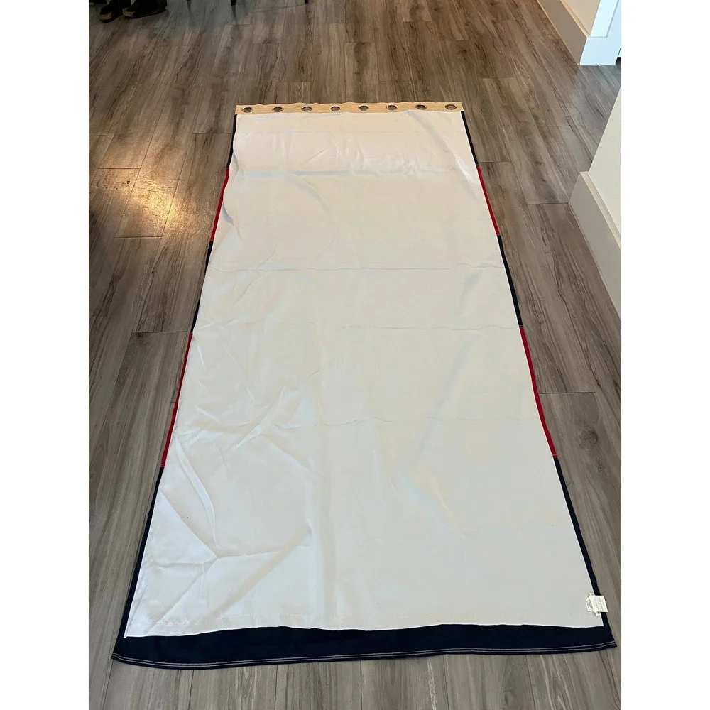 Pottery Barn Kids Navy Red Striped Blackout Grommet Curtain Panel 44x96‎